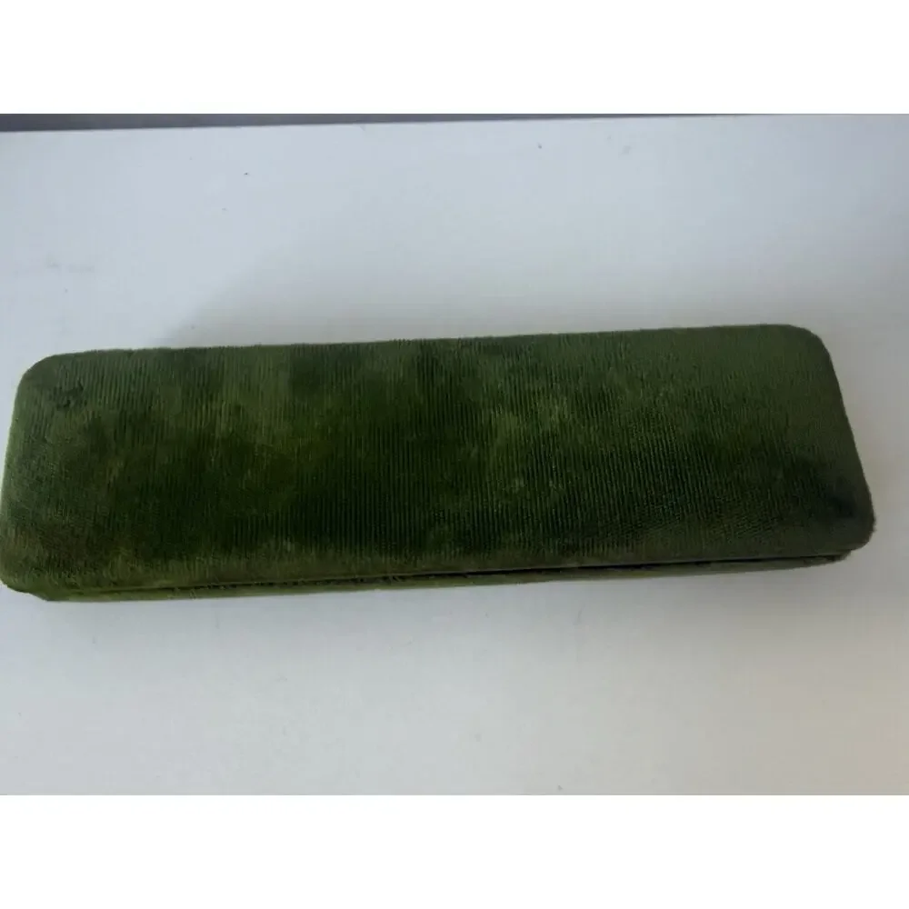 Vintage Chatani Pearls Haskell Long Display Jewelry Box Green Velvet